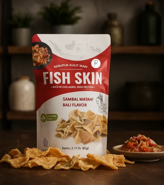 Caliofish Sambal Matah Flavor Crispy Fish Skin Pack